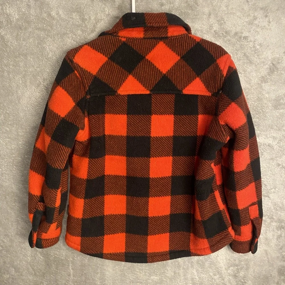 Eddie Bauer Kids 4/5 Plaid Jacket Red Black Sherpa Lined